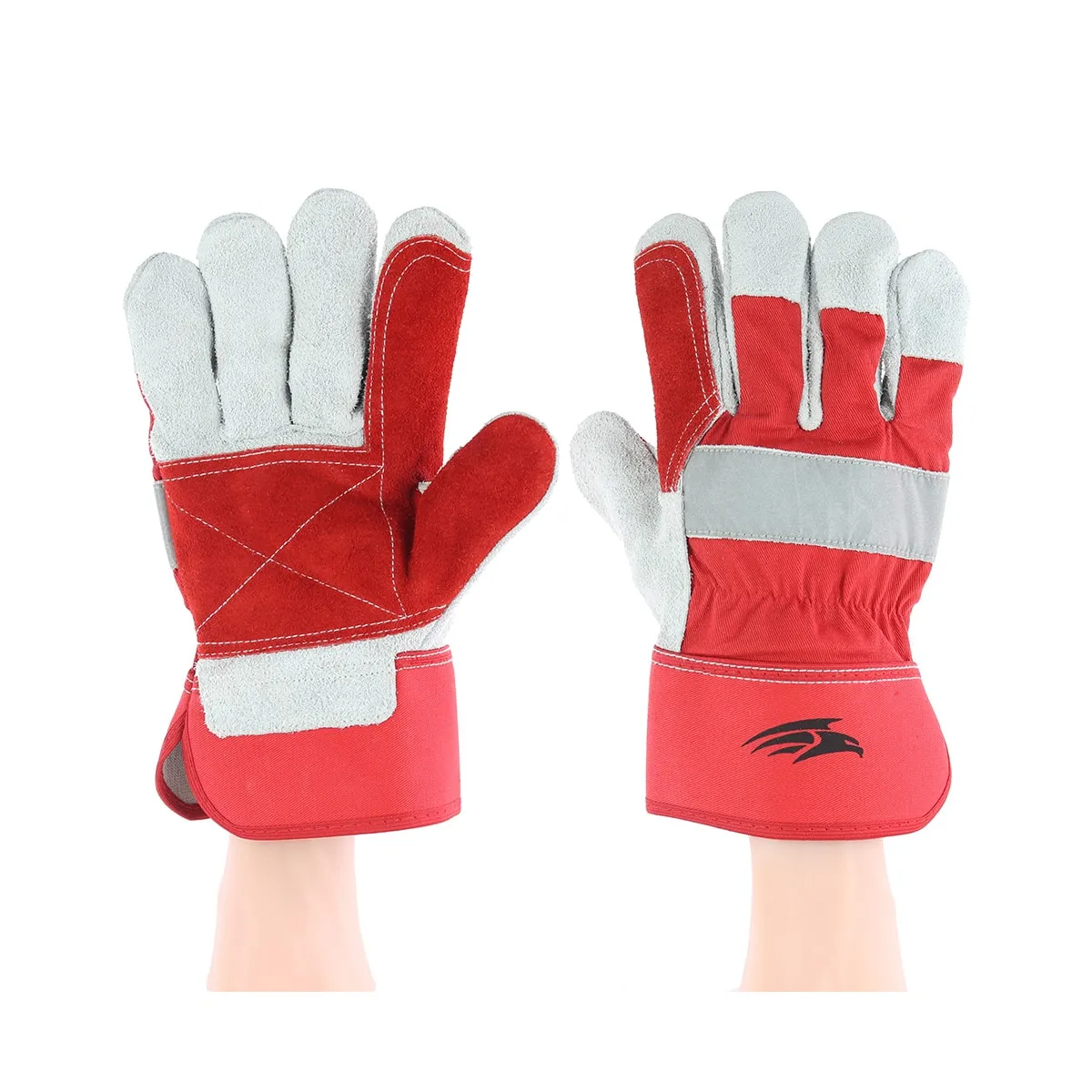 Perf Carpo - Reinforced Double Palm Rigger Gloves SAF023 — Red/Grey